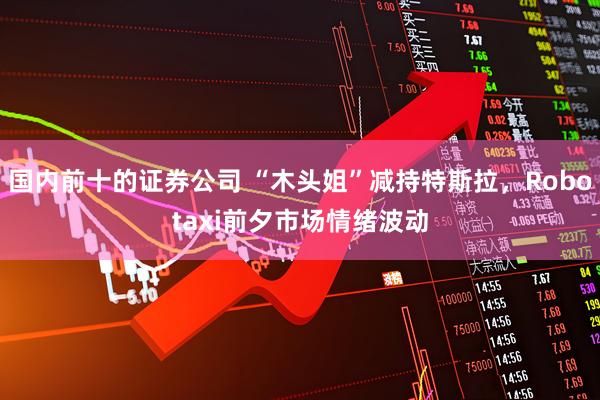 国内前十的证券公司 “木头姐”减持特斯拉，Robotaxi前夕市场情绪波动