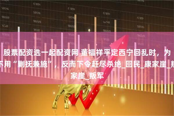 股票配资选一起配资网 董福祥平定西宁回乱时，为啥不用“剿抚兼施”，反而下令赶尽杀绝_回民_康家崖_叛军